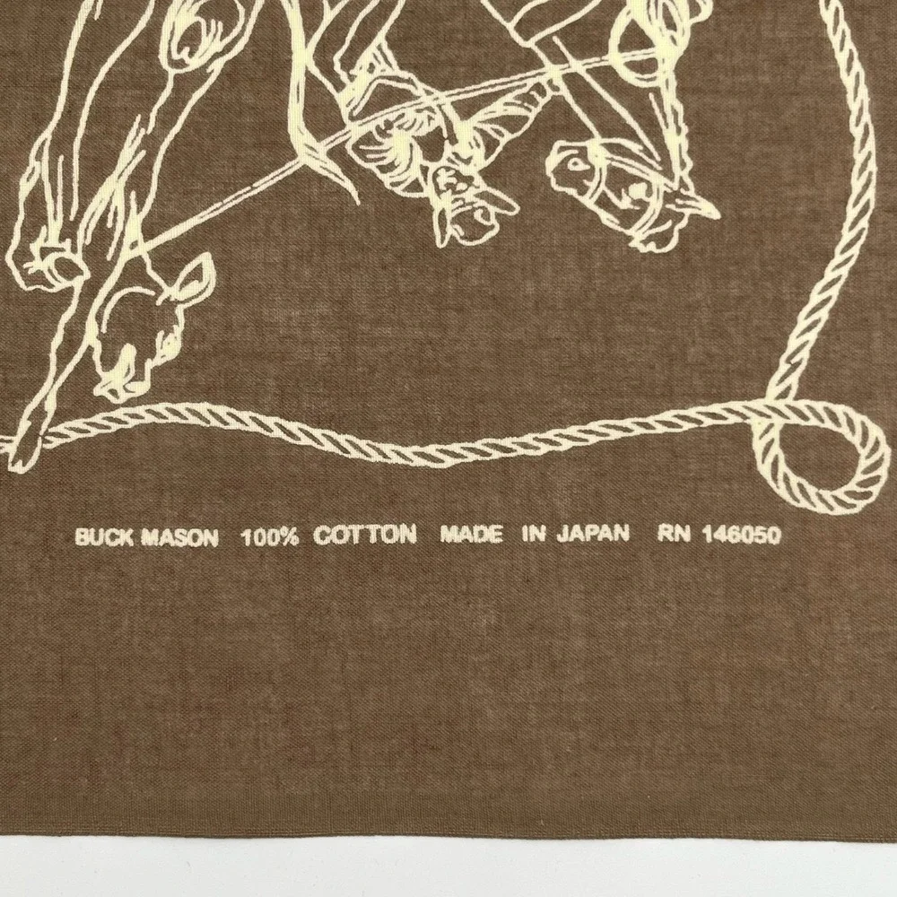 Buck Mason x Lee Riders Bandana 21 x 21 Brown Rodeo California Cotton Japan Made